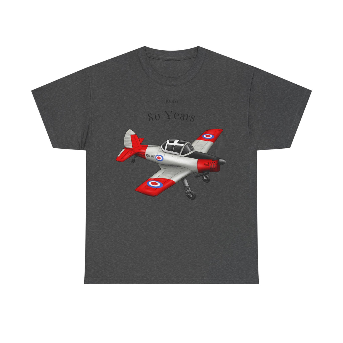 Chipmunk Vintage Airplane Tee — "80 Years" Commemorative Aviation Shirt