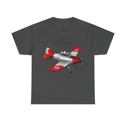 Chipmunk Vintage Airplane Tee — "80 Years" Commemorative Aviation Shirt