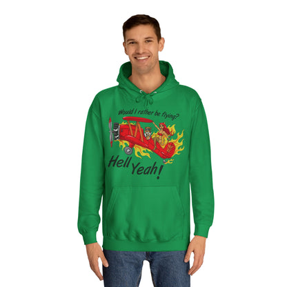 Hell Yeah! Flaming Plane Graphic Hoodie