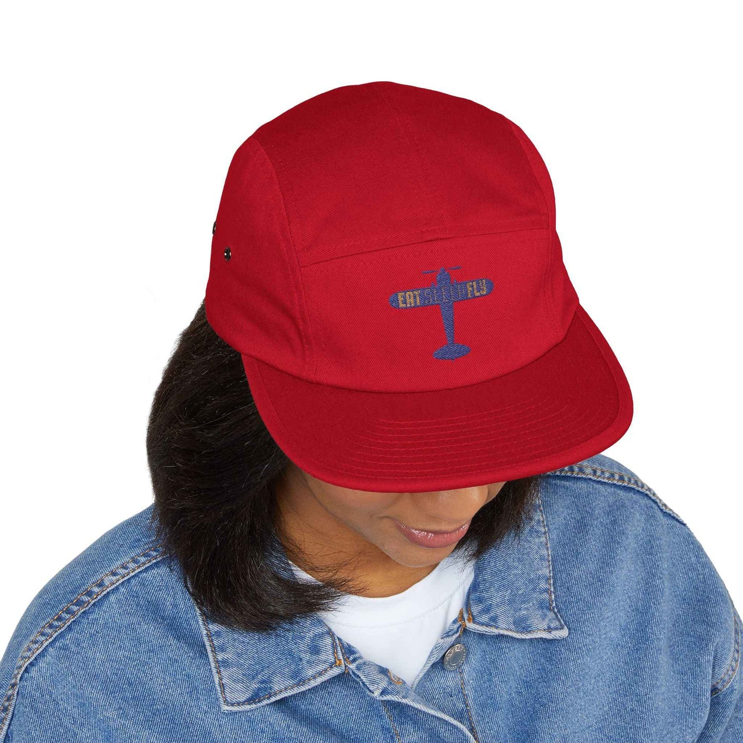 Embroidered "EAT SLEEP FLY" Racing 5-Panel Cap