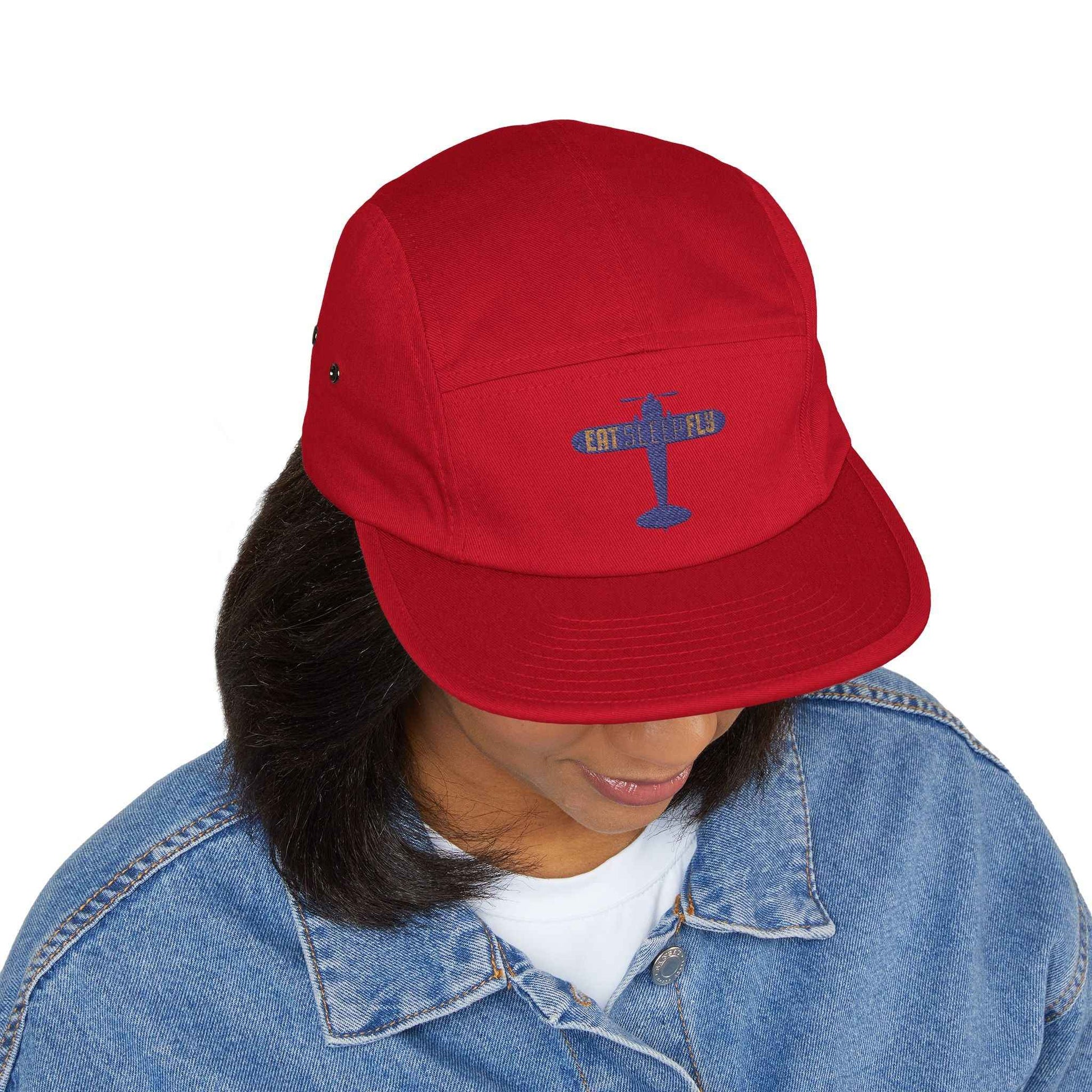 Embroidered "EAT SLEEP FLY" Racing 5-Panel Cap