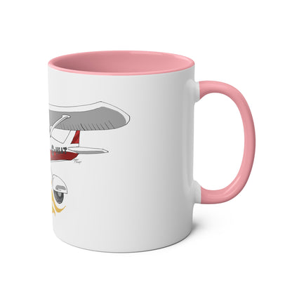 Cessna Bird Fryer Two-Tone Coffee Mugs, 11oz - Funky Aviation