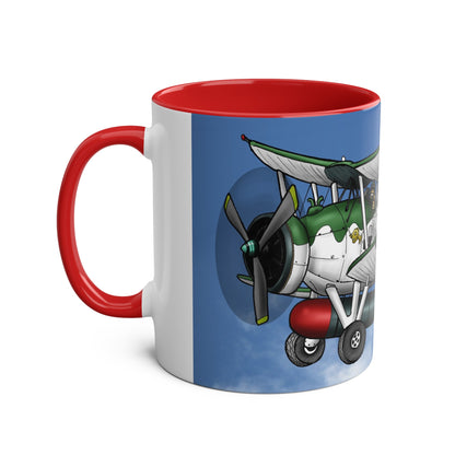Navy Swordfish Design Two-Tone Coffee Mugs, 11oz - Funky Aviation