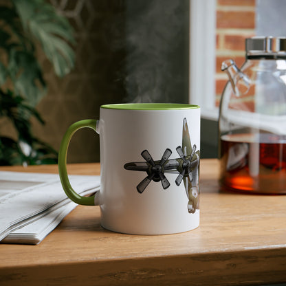 The Hercules Transport Aircraft Two-Tone Coffee Mugs, 11oz - Funky Aviation