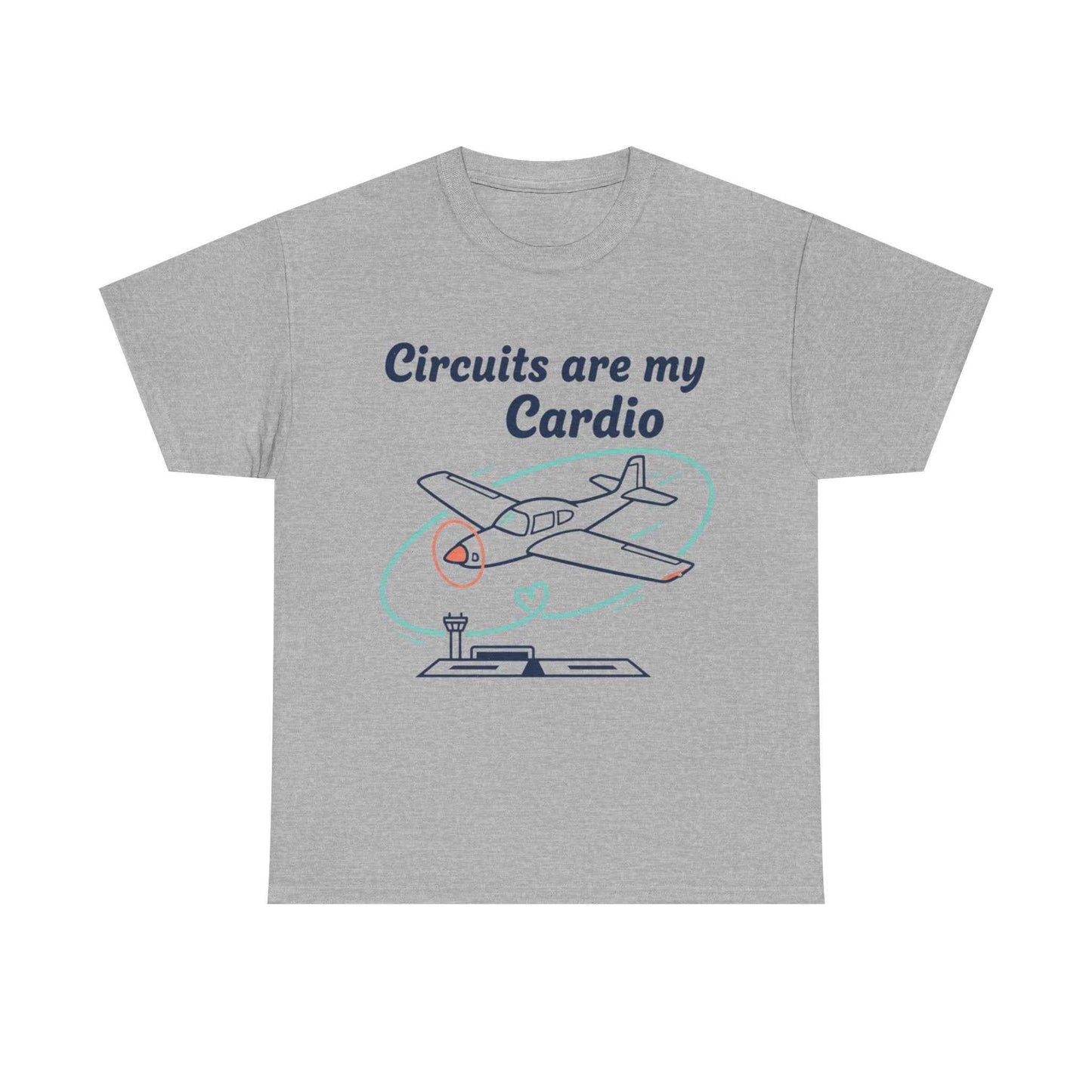 Circuits Are My Cardio Flight Training T-Shirt — Pilot Airplane Tee