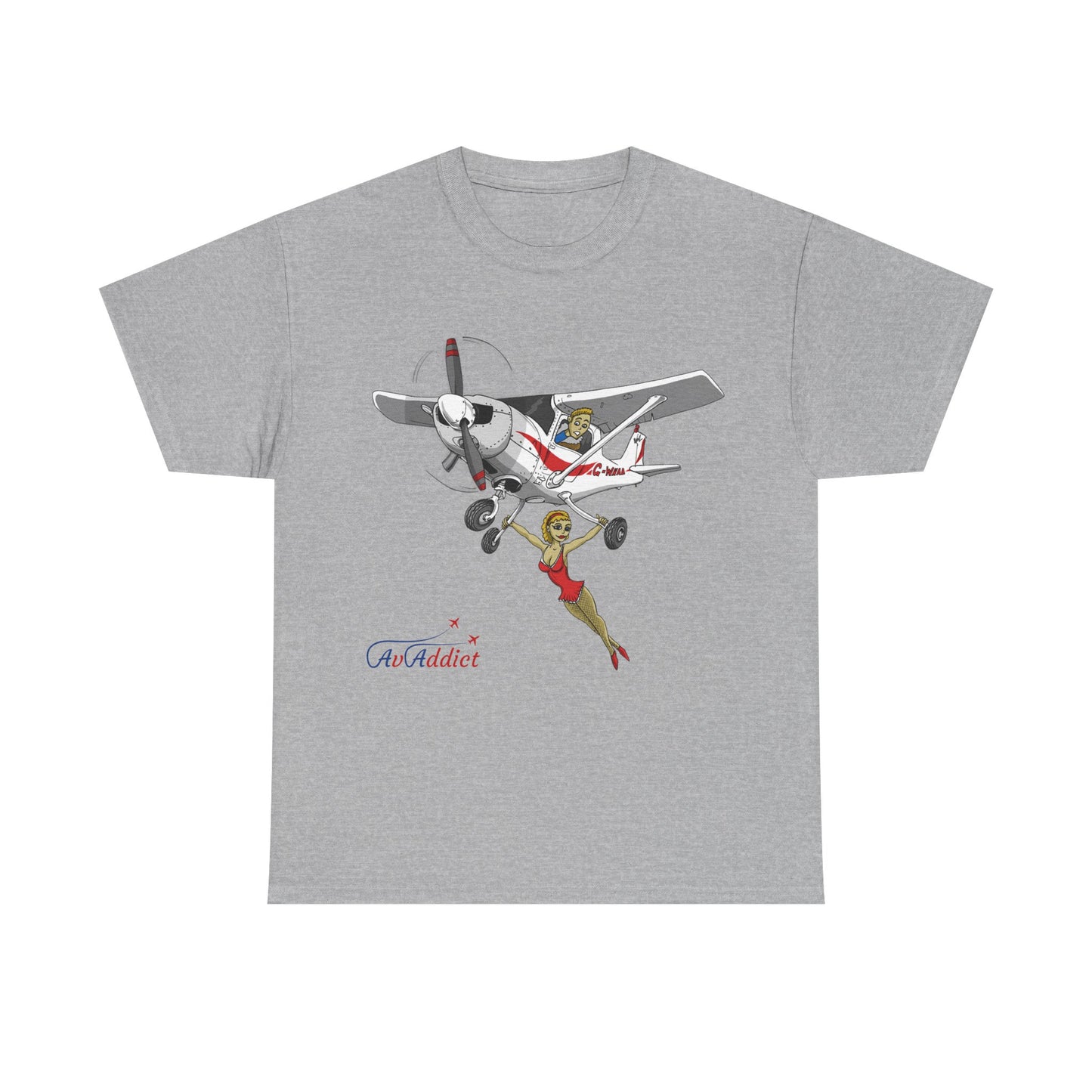 Cotton Tee Cessna Trapeze Artist Cartoon Print