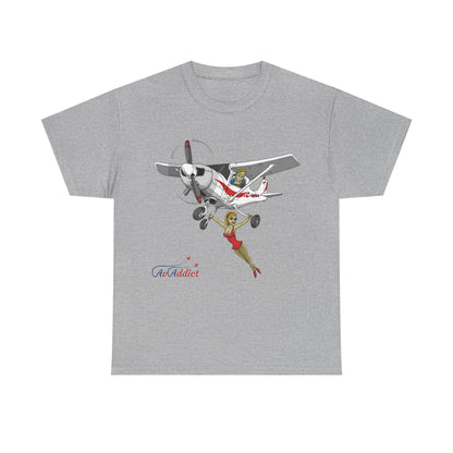 Cotton Tee Cessna Trapeze Artist Cartoon Print