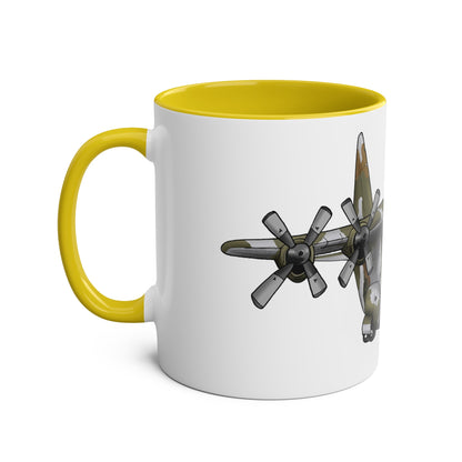 The Hercules Transport Aircraft Two-Tone Coffee Mugs, 11oz - Funky Aviation