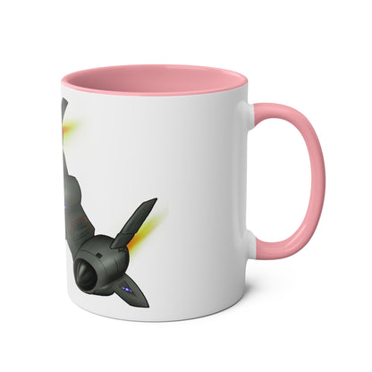 SR71 Blackbird USAF Two-Tone Coffee Mugs, 11oz - Funky Aviation