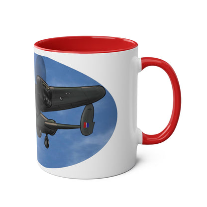 WWII Bomber Two-Tone Coffee Mug — Vintage WWII Aircraft Gift