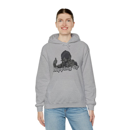 Nipping Up Fighter Pilot design Unisex Heavy Blend™ Hooded Sweatshirt - Funky Aviation
