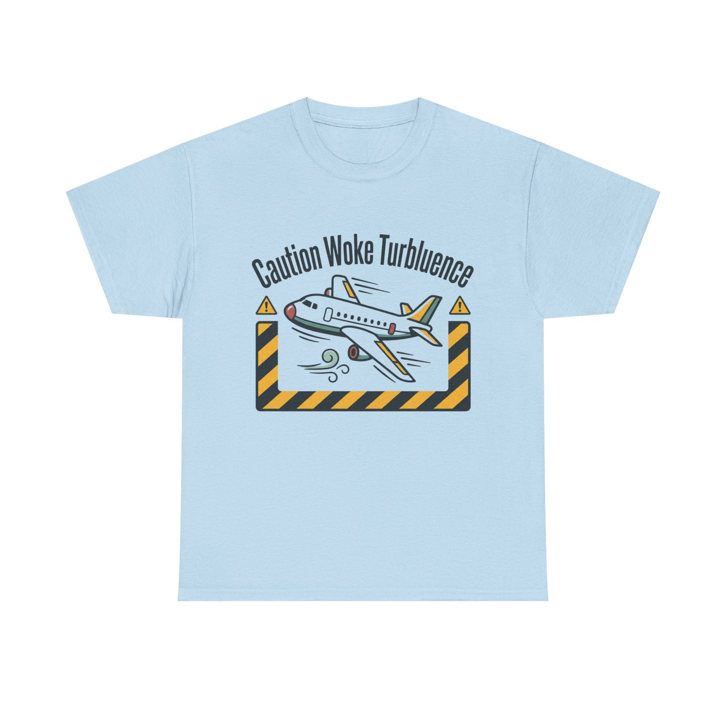 Caution Woke Turbulence Tee — Funny Travel Shirt for Aviation Fans