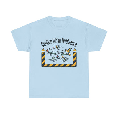 Caution Woke Turbulence Tee — Funny Travel Shirt for Aviation Fans