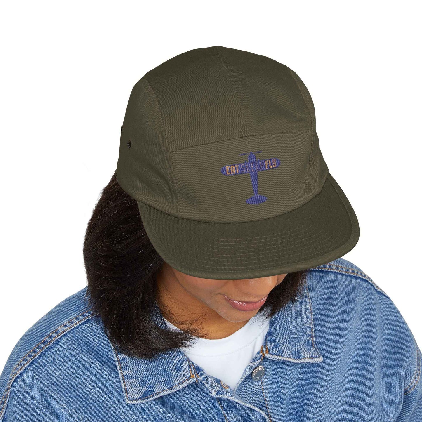 Embroidered "EAT SLEEP FLY" Racing 5-Panel Cap