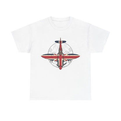 Vintage British Spitfire T-Shirt — Union Jack Warplane Graphic Tee