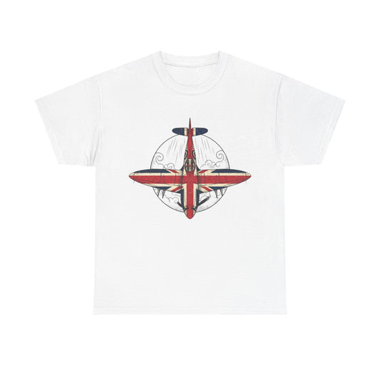 Vintage British Spitfire T-Shirt — Union Jack Warplane Graphic Tee
