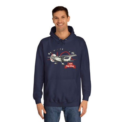 Aviation Hoodie — Vintage Cessna Plane "Team High Wing" Pullover