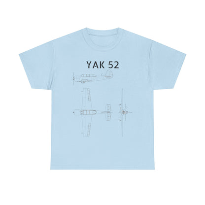 Yak-52 Blueprint T-Shirt — Vintage Aircraft Schematic Tee for Aviation Enthusiasts