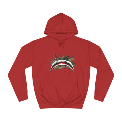 Sharks Teeth Nose Art Distressed Design Unisex College Hoodie - Funky Aviation