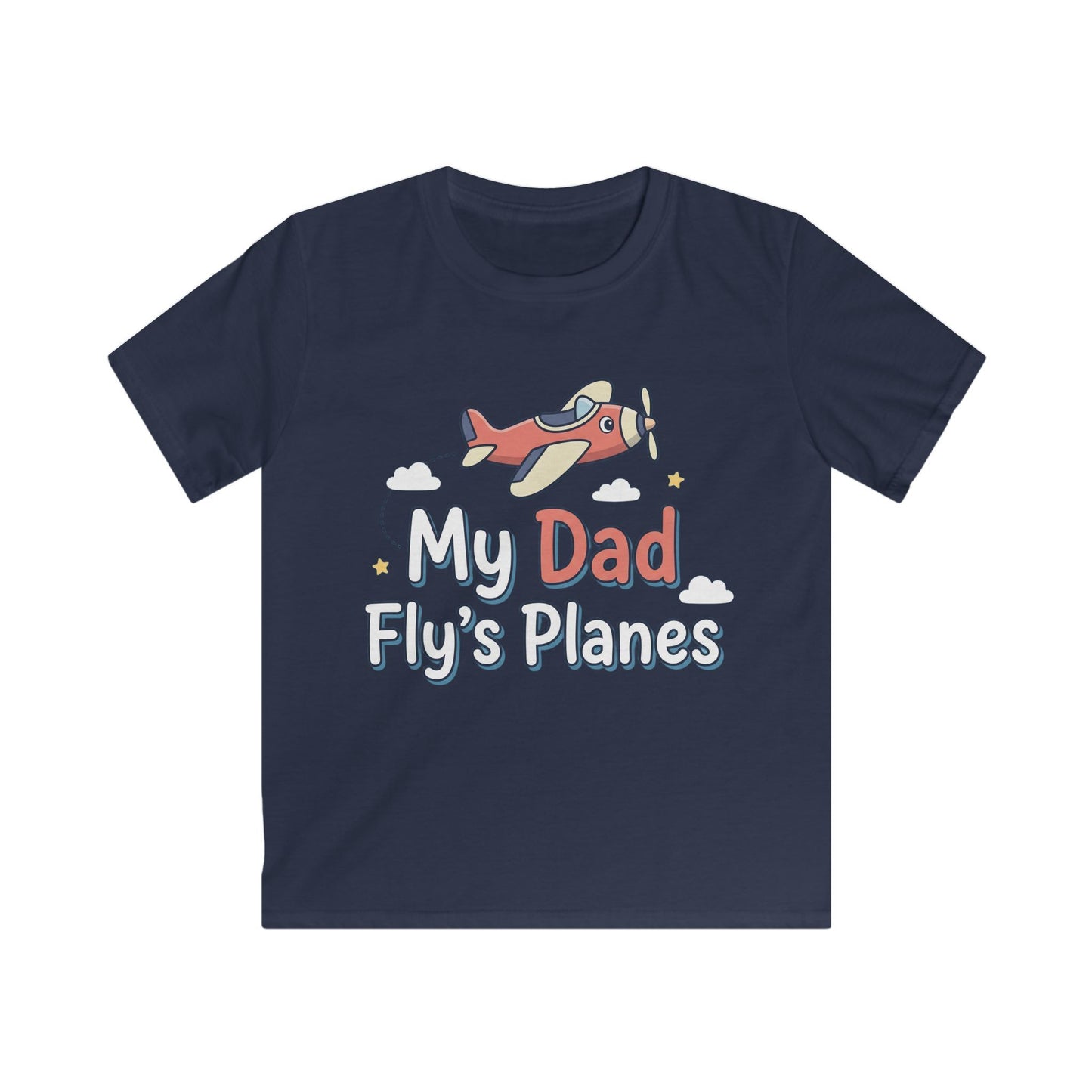 Kids Tee — “My Dad Fly’s Planes” Airplane Graphic Father’s Day Shirt