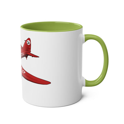 Comet Racer Two-Tone Coffee Mugs, 11oz - Funky Aviation