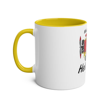 Would I Rather be Flying ? Hell Yeah ! Two-Tone Coffee Mugs, 11oz - Funky Aviation