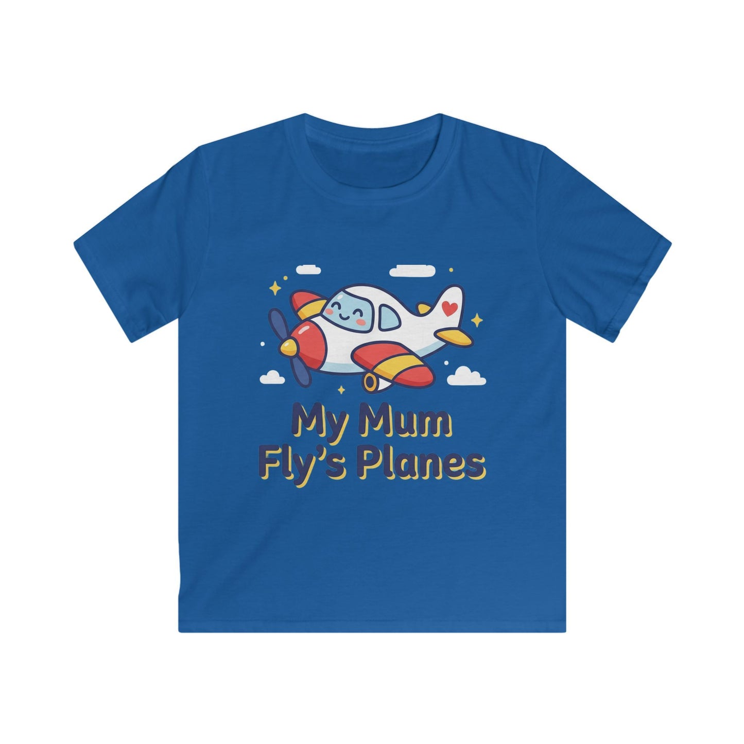 Kids Tee — "My Mum Fly's Planes" Cute Airplane Design for Little Aviators