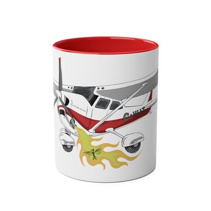 Cessna Bird Fryer Two-Tone Coffee Mugs, 11oz - Funky Aviation