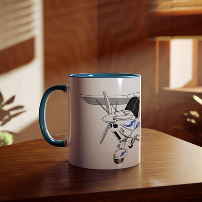 Ikarus C42 Two-Tone Coffee Mugs, 11oz - Funky Aviation