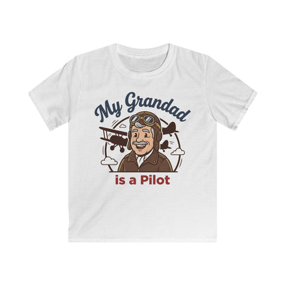 Kids Tee — "My Grandad Is a Pilot" Vintage Aviator T‑Shirt for Grandchildren