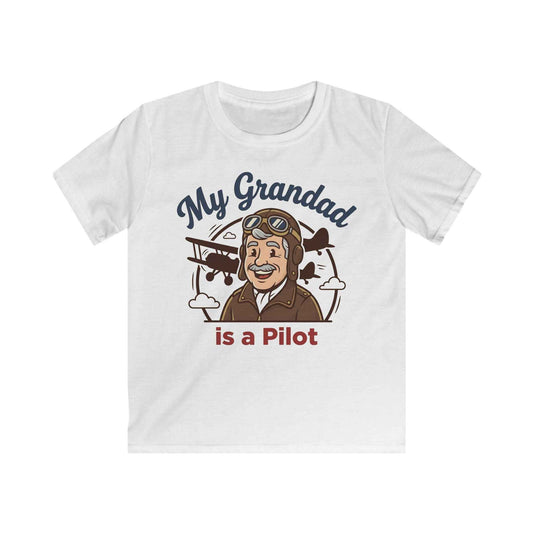 Kids Tee — "My Grandad Is a Pilot" Vintage Aviator T‑Shirt for Grandchildren