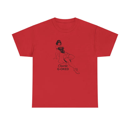 Cotton Tee - The Nose Art Cessna G-OKED Aircraft Cartoon Design