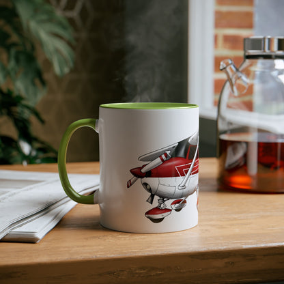 Cessna Team High Wing Two-Tone Coffee Mugs, 11oz - Funky Aviation