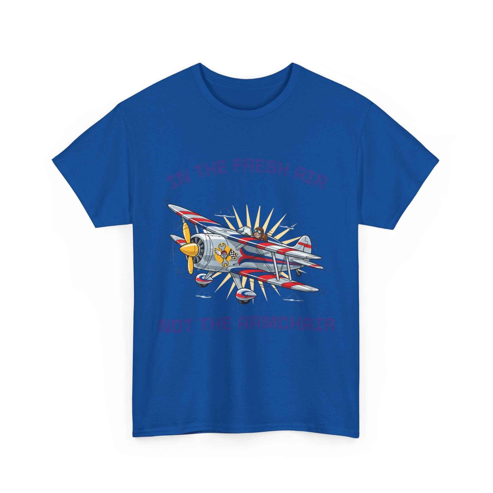 Aviation Adventure T‑Shirt — "In the Fresh Air, Not the Armchair" Vintage Biplane Tee