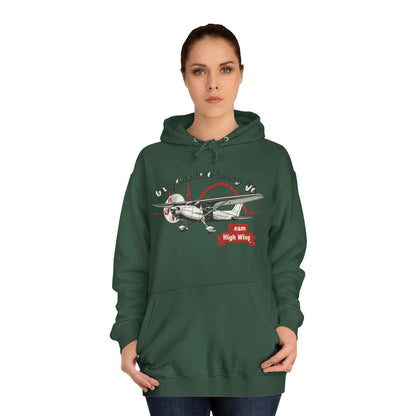 Aviation Hoodie — Vintage Cessna Plane "Team High Wing" Pullover