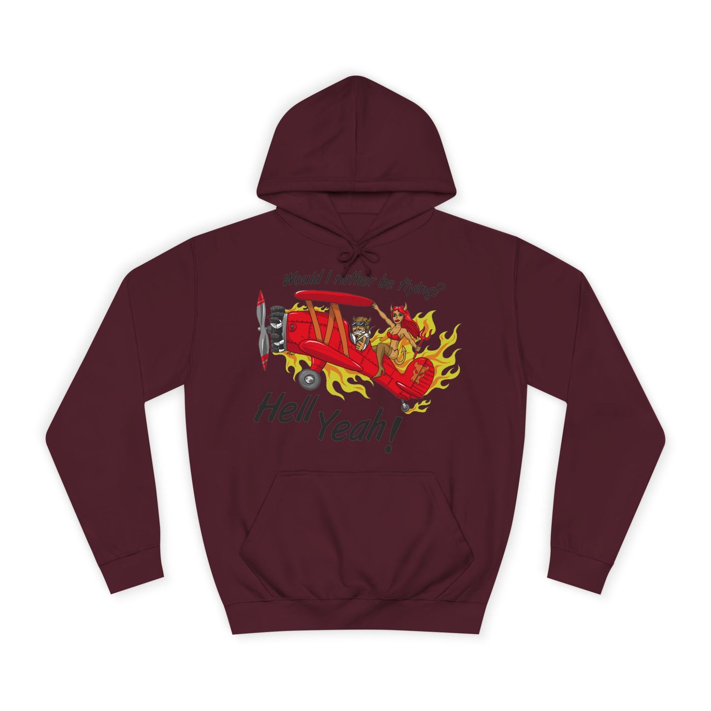Hell Yeah! Flaming Plane Graphic Hoodie