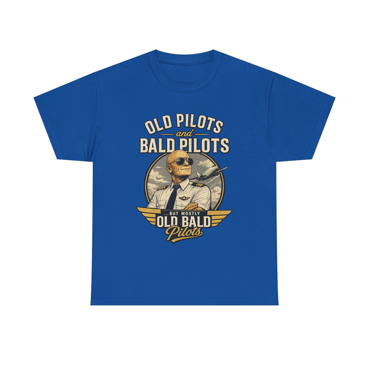 Pilot T‑Shirt — "Old Pilots, Bald Pilots" Vintage Aviation Tee