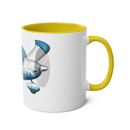 EV97 Eurostar Aqua Club Two-Tone Coffee Mugs, 11oz - Funky Aviation