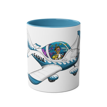 EV97 Eurostar Aqua Club Two-Tone Coffee Mugs, 11oz - Funky Aviation