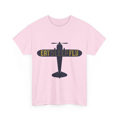 Eat Sleep Fly T-Shirt — Vintage Airplane Pilot Tee