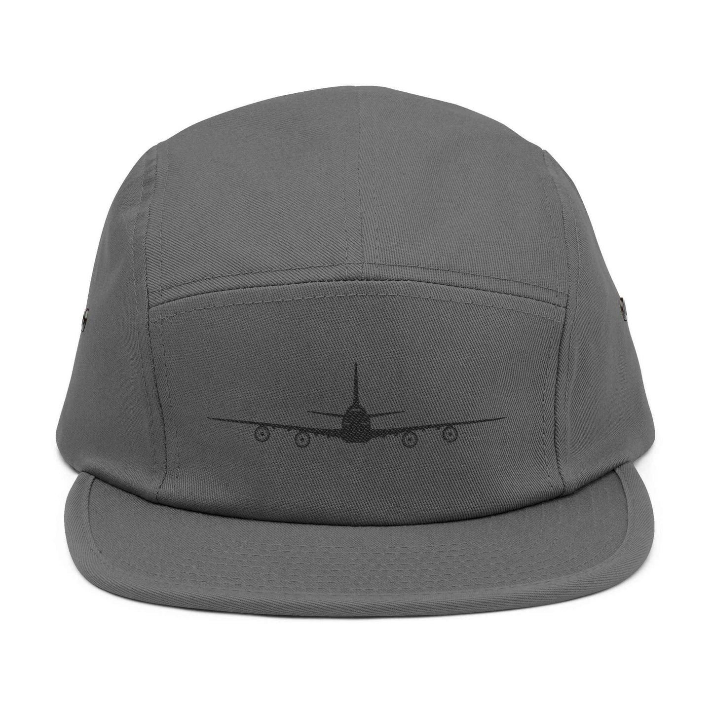 Embroidered Boeing 747‑8 Minimalist Aviation 5‑Panel Cap