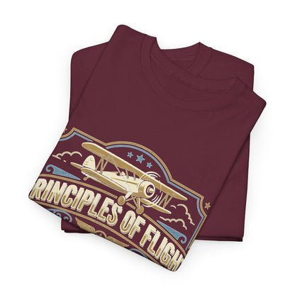 Aviator Principles T‑Shirt — "Principles of Flight: Pitch for Airspeed, Power for Altitude, Pray for the Weather"