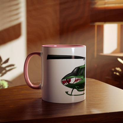 Huey Chopper Two-Tone Coffee Mugs, 11oz - Funky Aviation