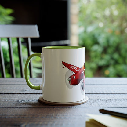 Comet Racer Two-Tone Coffee Mugs, 11oz - Funky Aviation