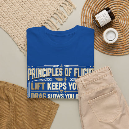 Pilot Instructor T‑Shirt — “Principles of Flight” Aviation Gift