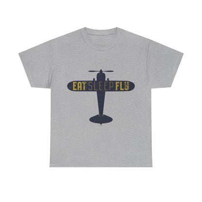 Eat Sleep Fly T-Shirt — Vintage Airplane Pilot Tee