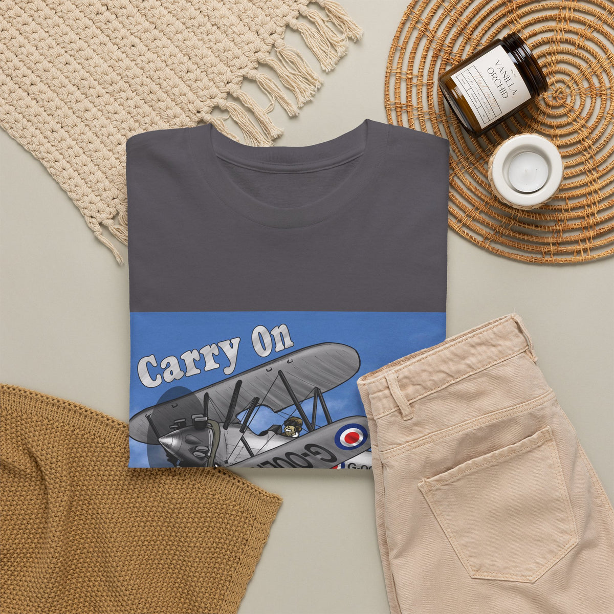 Carry On Flying Vintage Biplane Aviation T-Shirt