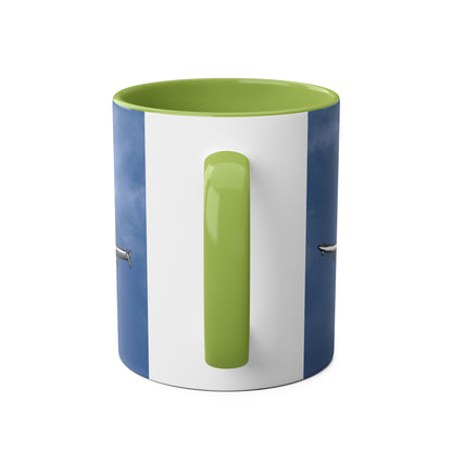 Beluga Airbus Cartoon Two-Tone Coffee Mugs, 11oz - Funky Aviation