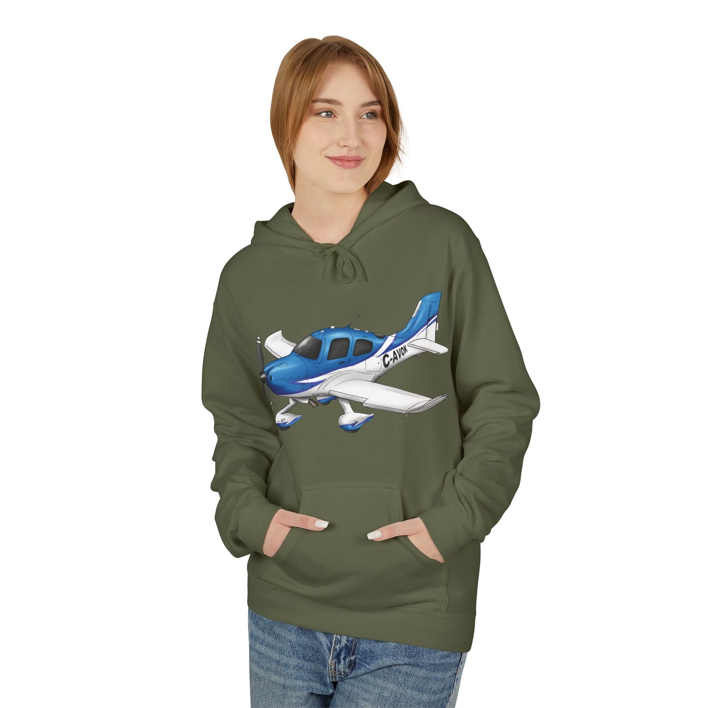 Hoodie - Cirrus Aircraft with CAVOK Design - Perfect Gift for Pilots and Aviation Enthusiasts