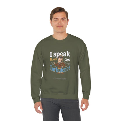 Aviation Crewneck Sweatshirt – "Fluent Turbulence" Vintage Pilot Graphic